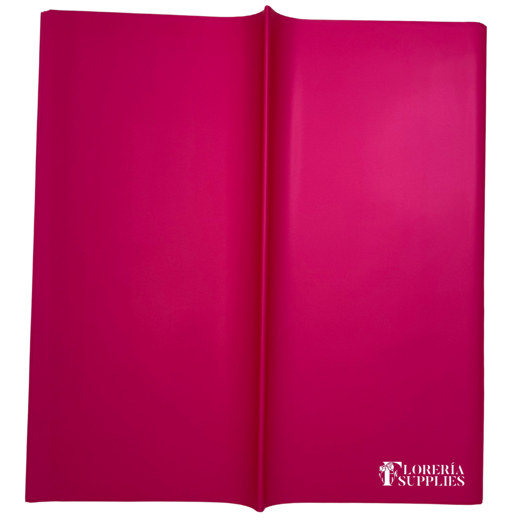 Hot Pink Solid Floral Wrapping Paper