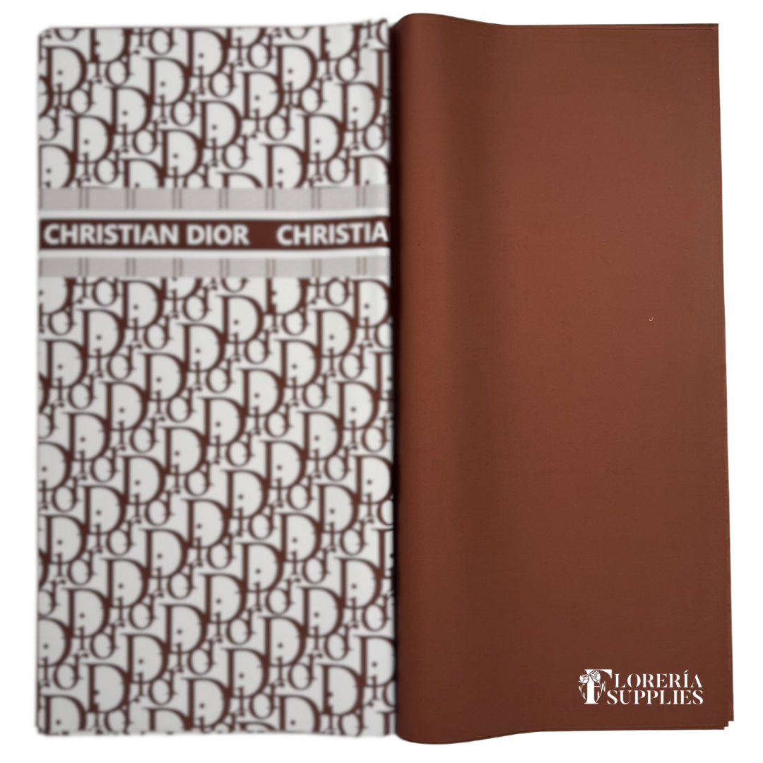 DR Brown Floral Wrapping Paper
