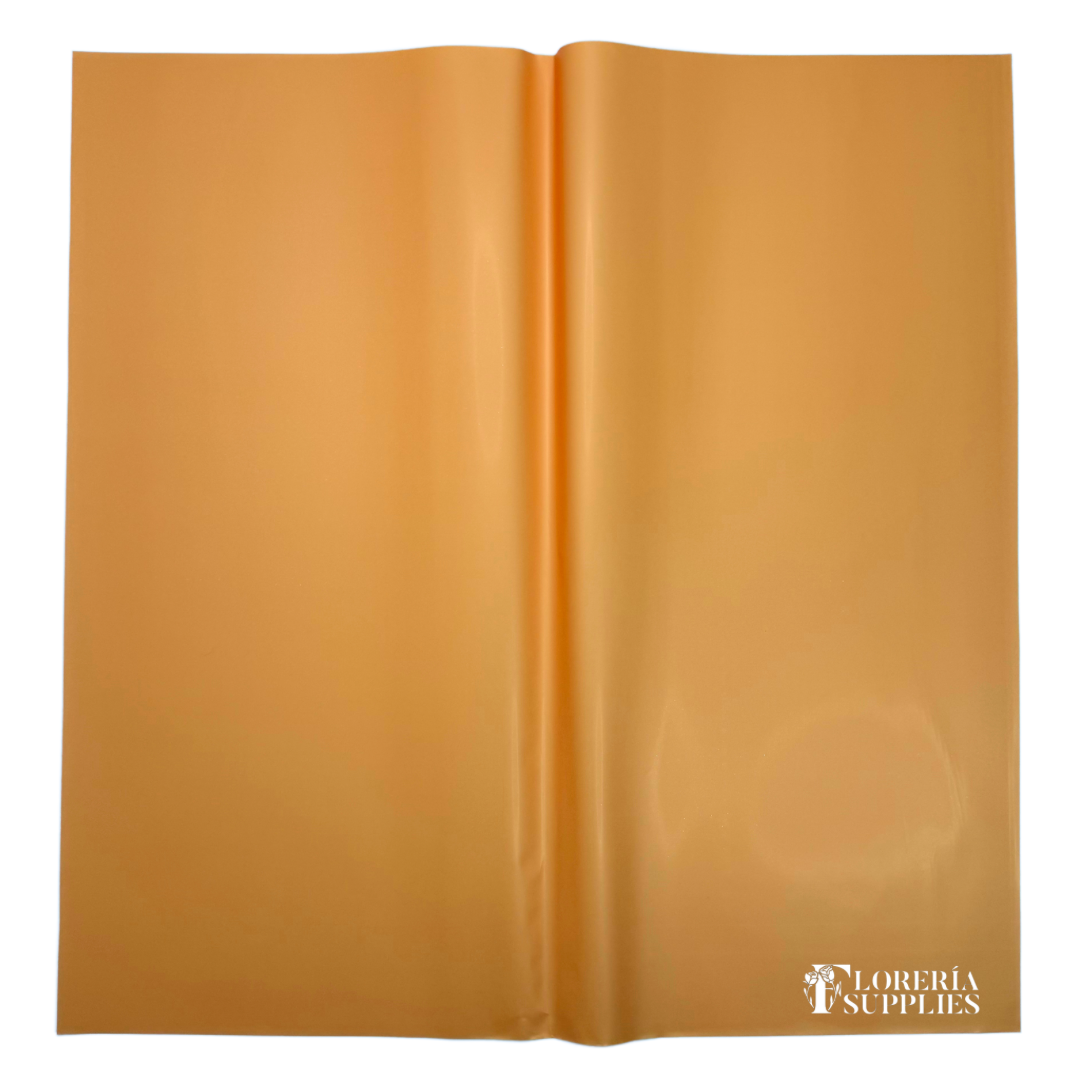 Tangerine Solid Floral Wrapping Paper