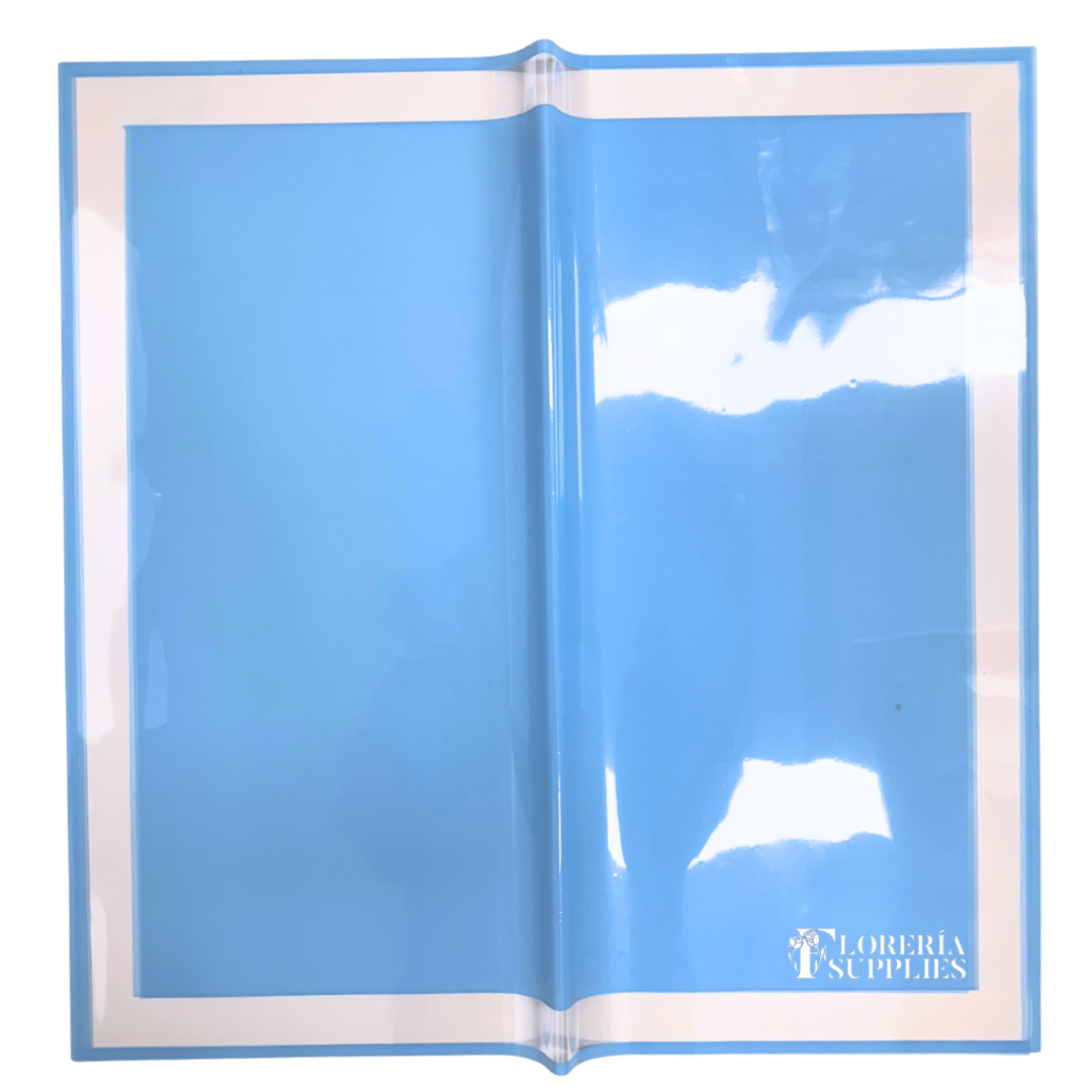 Clear Frame Floral Wrapping Paper - Blue