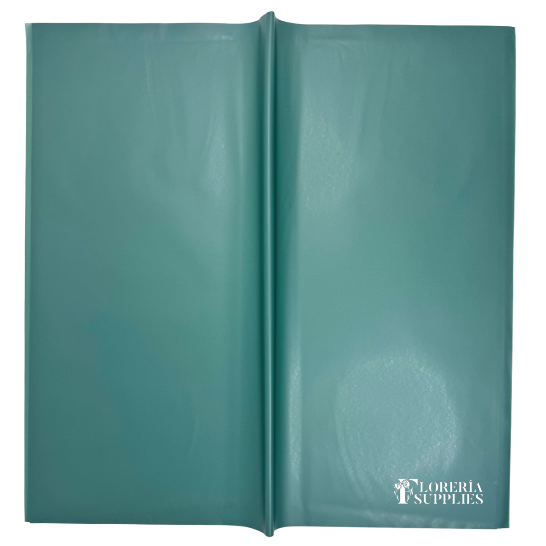Emerald Green Semi Transparent Floral Wrapping Paper
