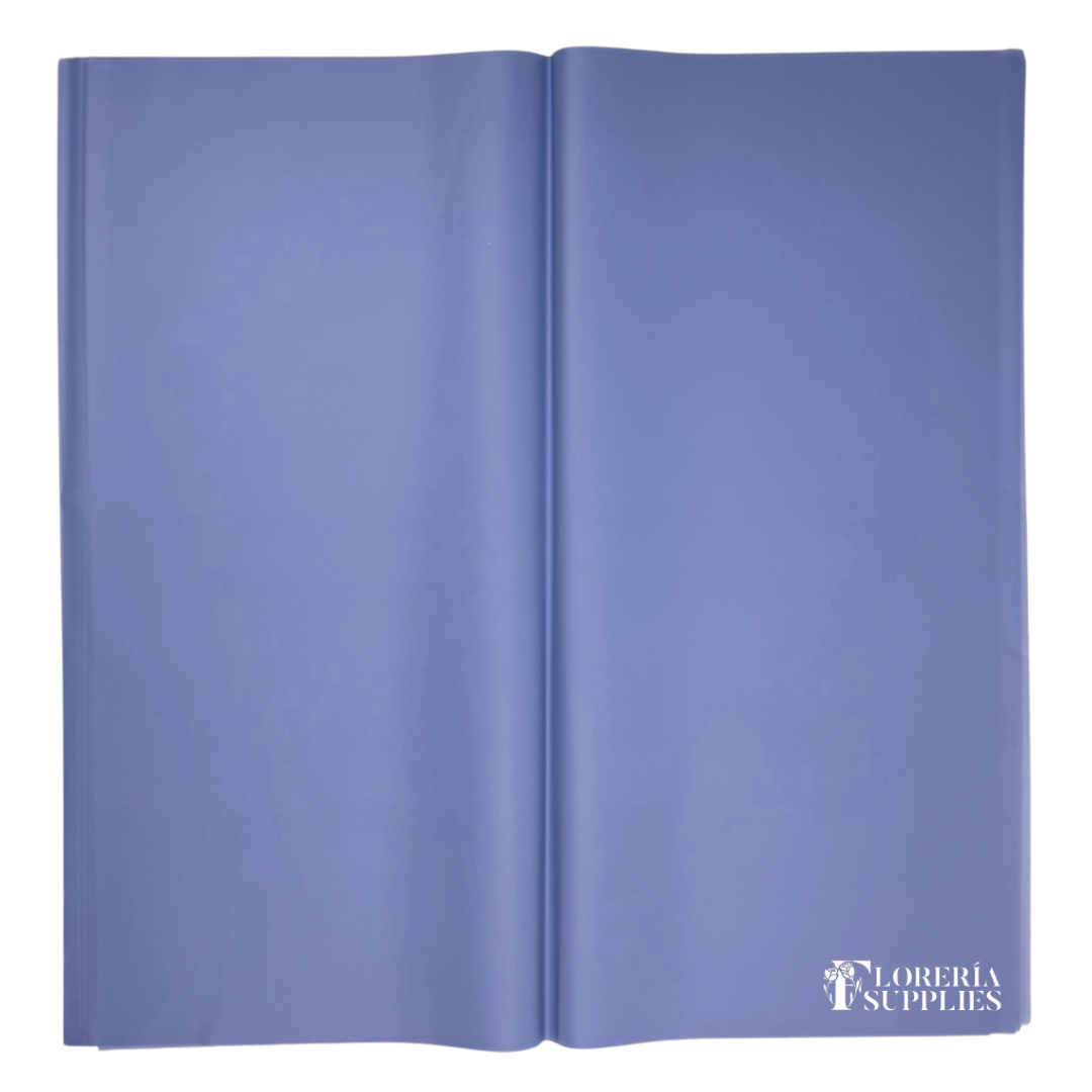 Powder Blue Semi Transparent Floral Wrapping Paper