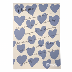 I Love You Accent Sheets - Blue