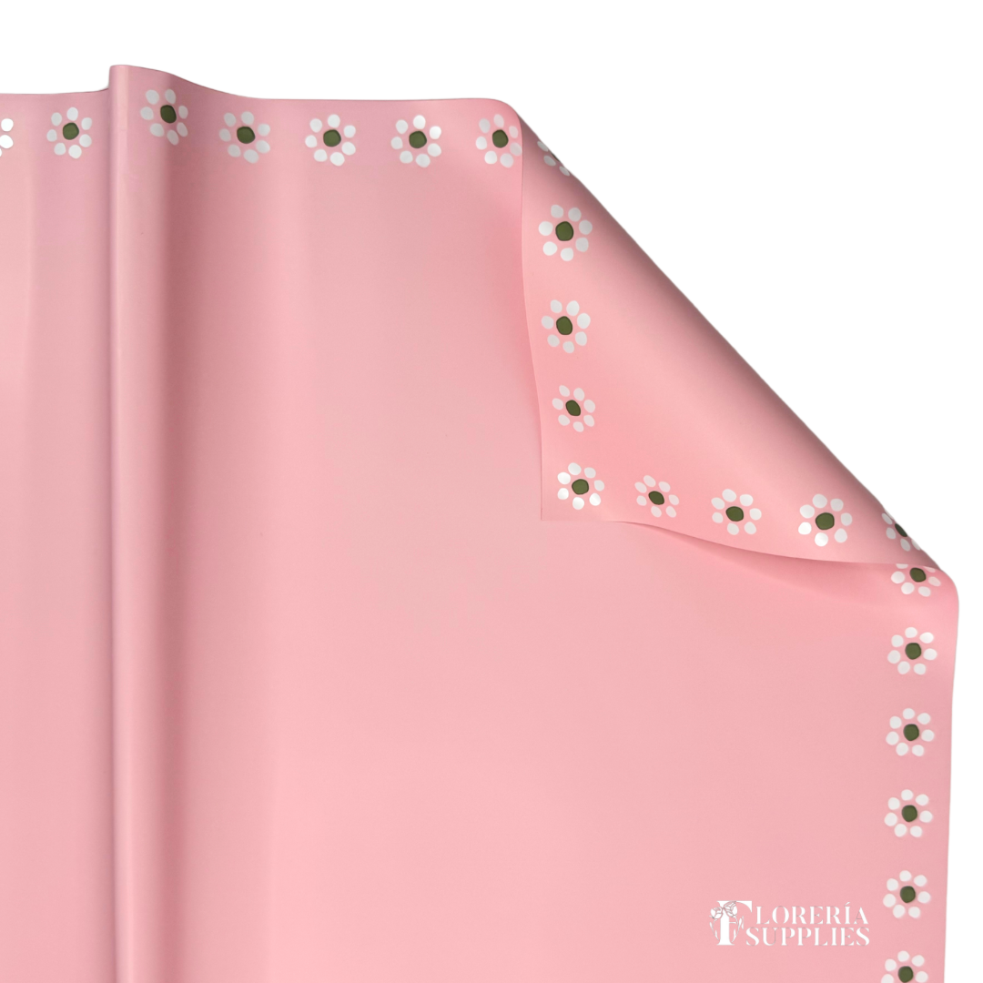 Pink Barro Inspired/Flower Edge Floral Wrapping Paper