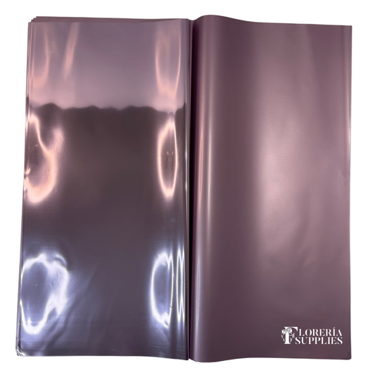 Metallic Pink Double Sided Floral Wrapping Paper