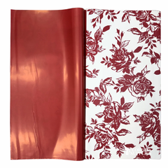 Rose Solid Floral Wrapping Paper - Red