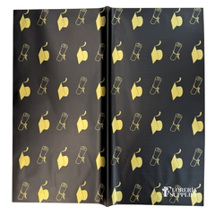 Black Graduation Floral Wrapping Paper