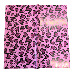 Cheetah Print Heart Purple Floral Wrapping Paper