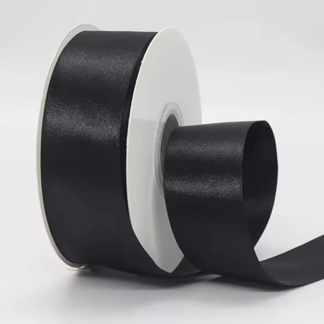 50 Yards Double Sided Black Ribbon