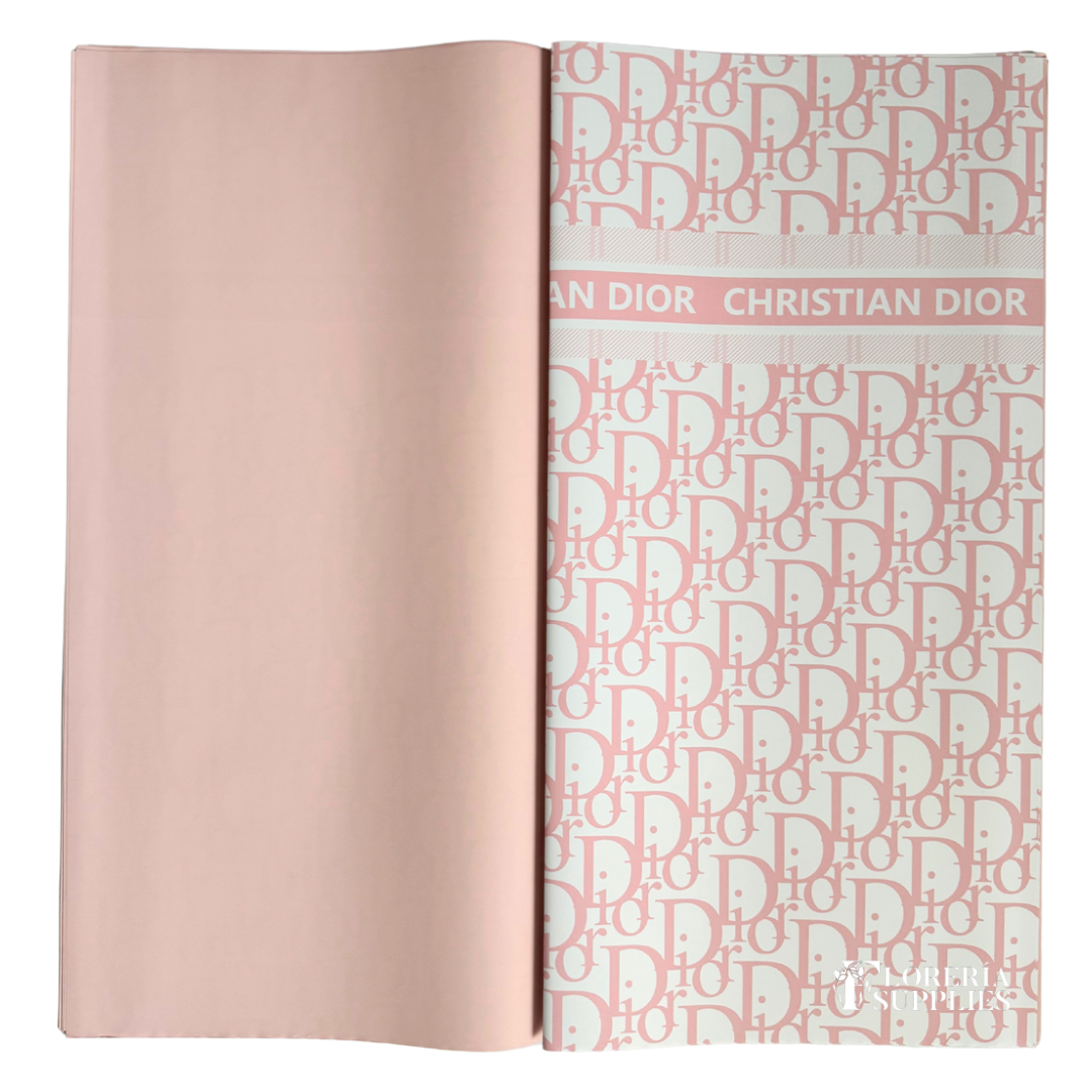 DR Light Pink W/ White Base Floral Wrapping Paper