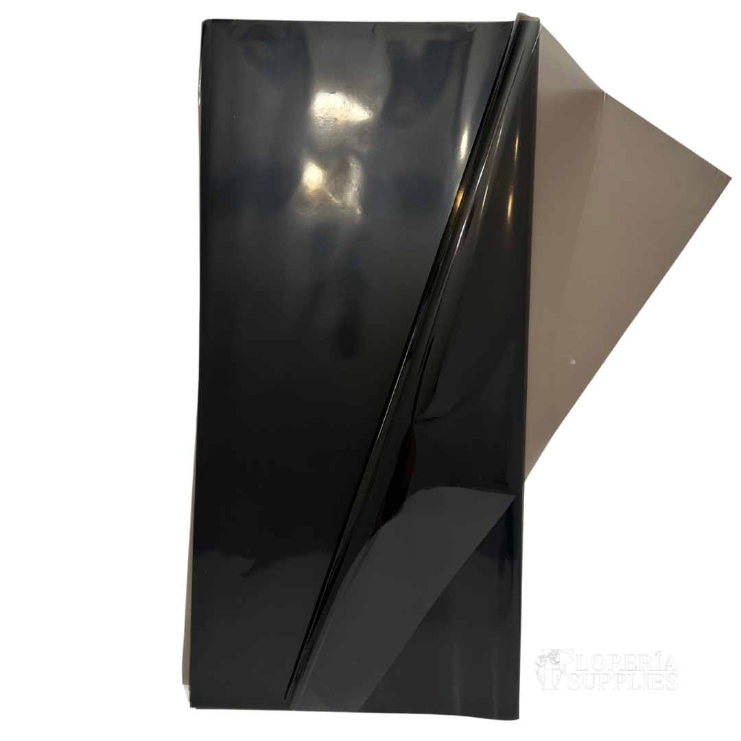 Black Crystal Clear Floral Wrapping Paper