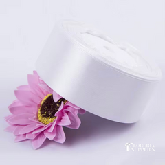 1.5” 25 Yard Single Sided Ribbon - White