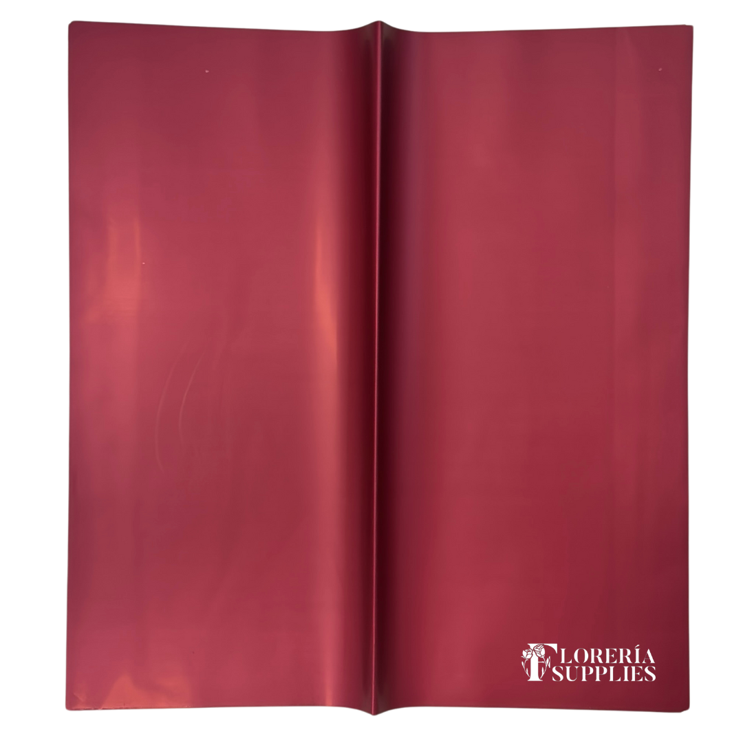 Burgundy Solid Floral Wrapping Paper