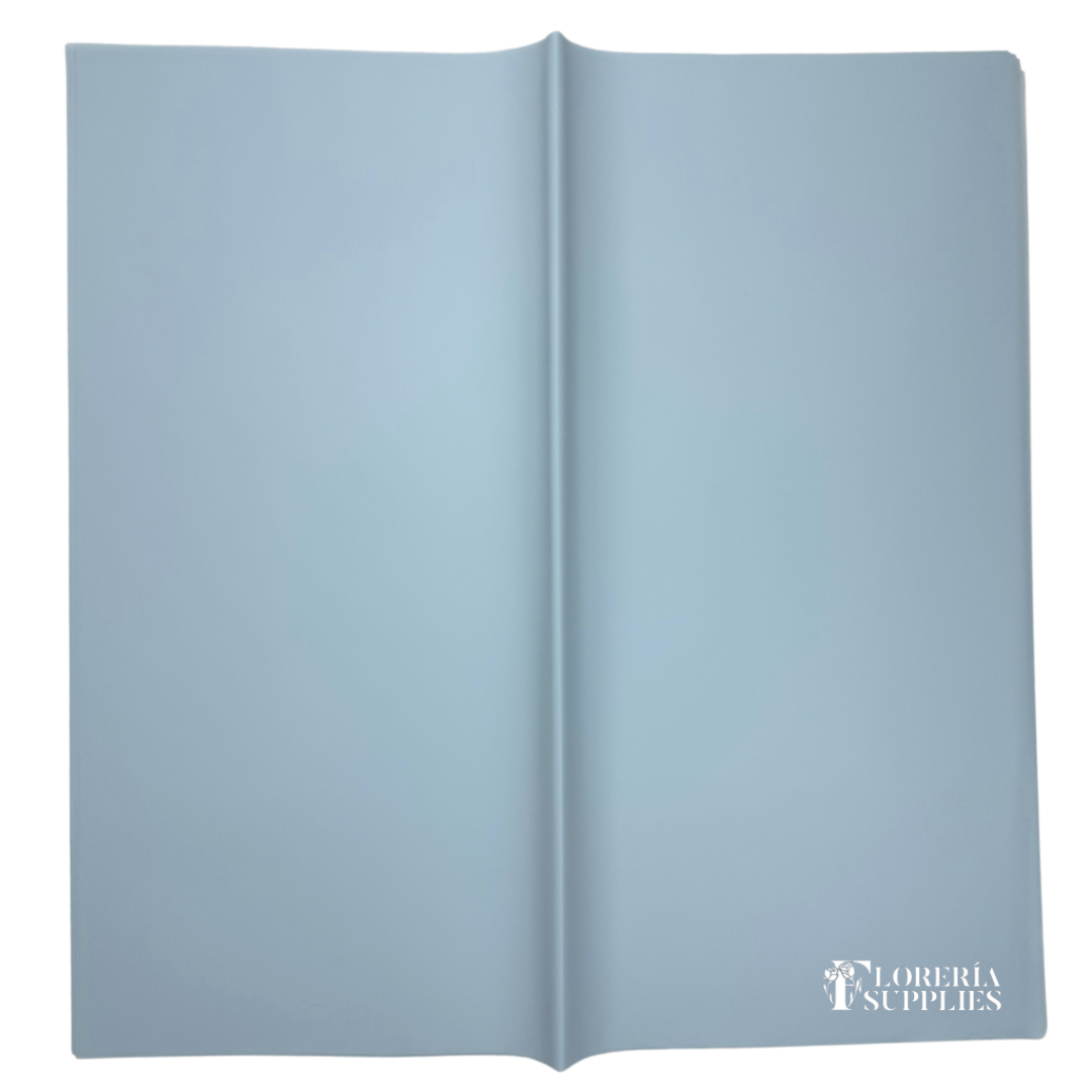 Icy Blue Semi Transparent Floral Wrapping Paper