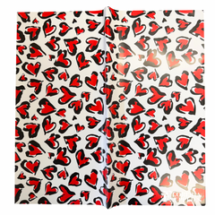 Cheetah Print Heart Red Floral Wrapping Paper