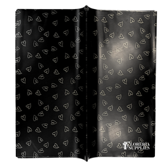Dainty Heart Floral Wrapping Paper - Black