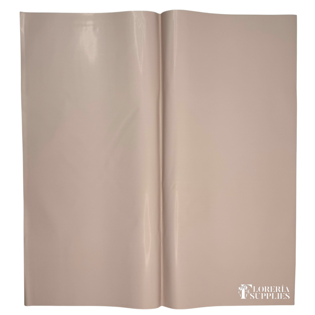 Warm Latte Solid Floral Wrapping Paper