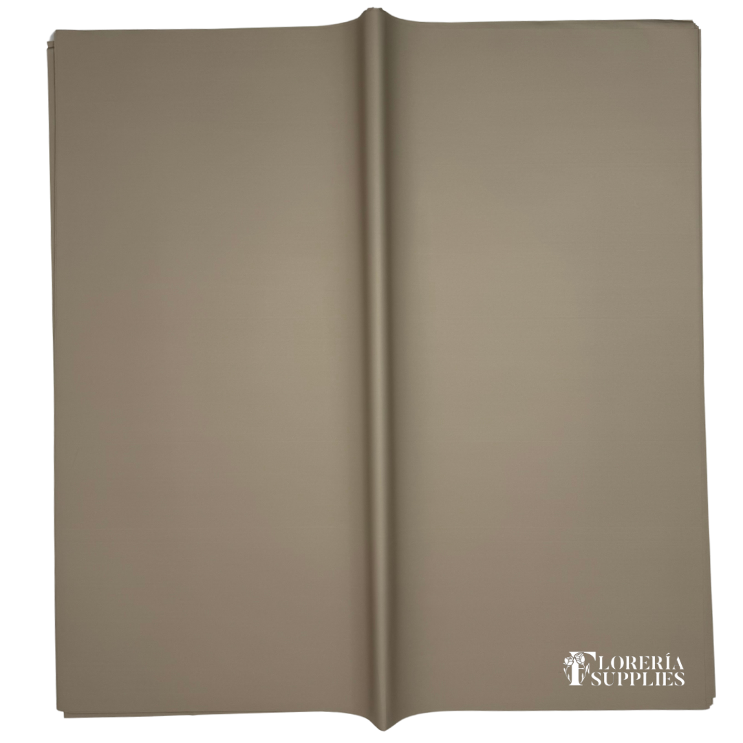 Nude Beige Solid Floral Wrapping Paper