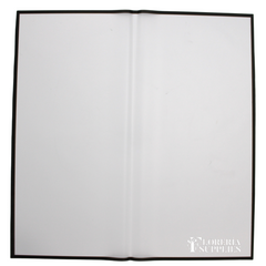 White w/ Black Edge Floral Wrapping Paper