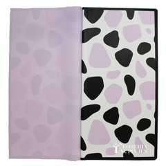 Purple Cow Print Floral Wrapping Paper