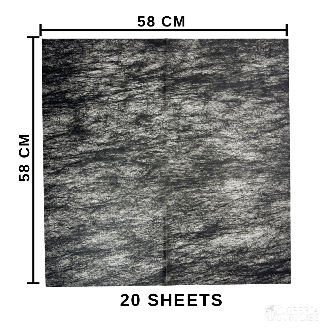 Black Cotton Tissue Paper - 20 Sheets