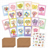 Bouquet Note Card Pack - 20 Pieces