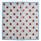 Blue Strawberry Print Floral Wrapping Paper
