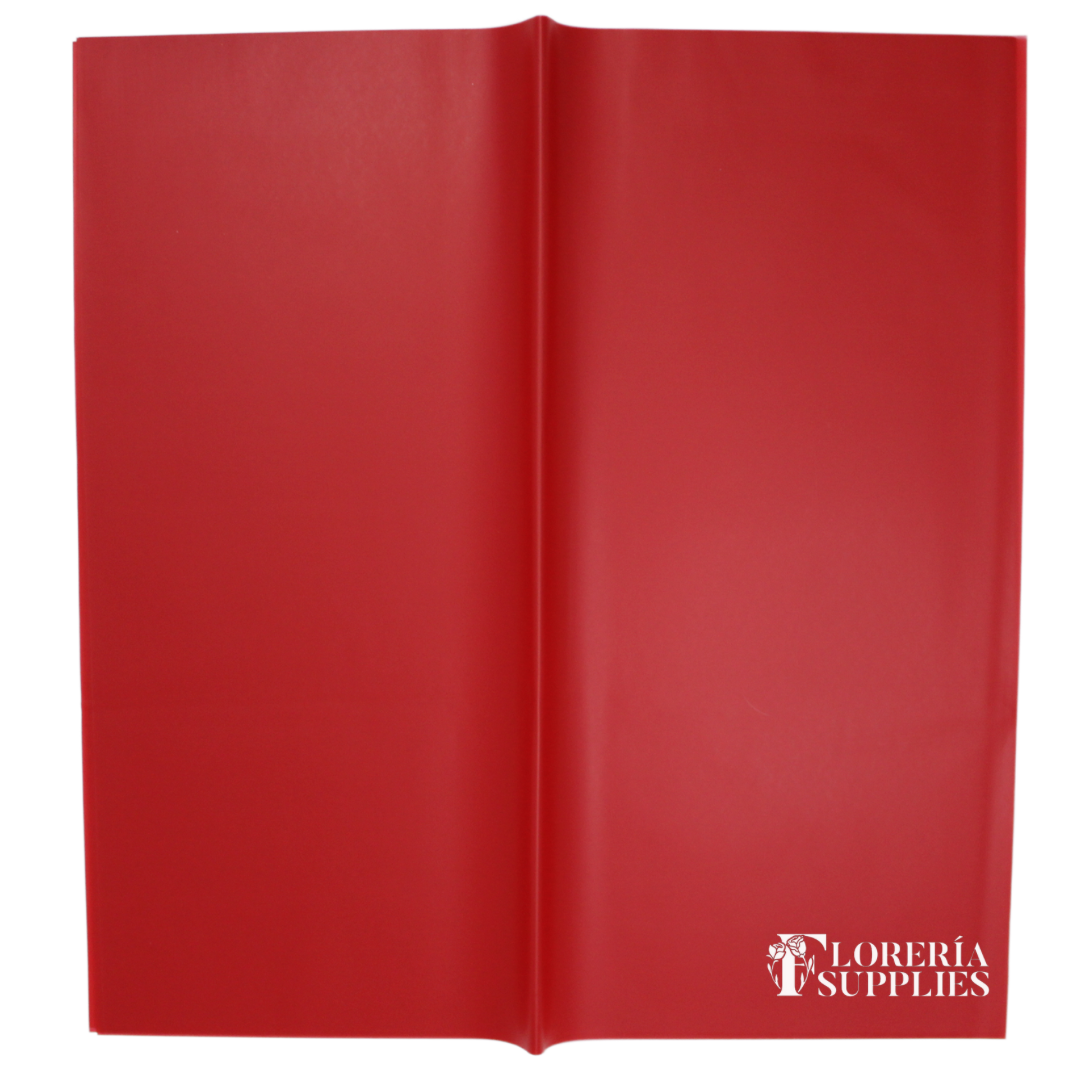 Red Semi-Transparent Floral Wrapping Paper