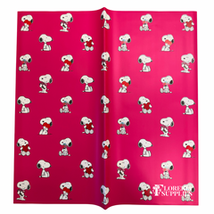Snoopy Floral Wrapping Paper - Solid Hot Pink