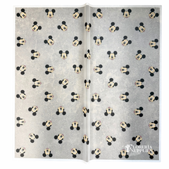 Mickey Mouse White Floral Wrapping Paper