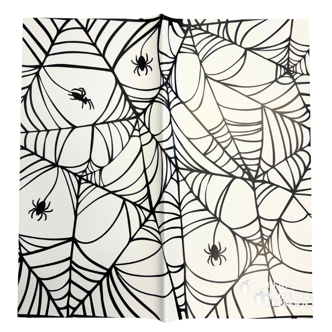 Spider Web Floral Wrapping Paper - White