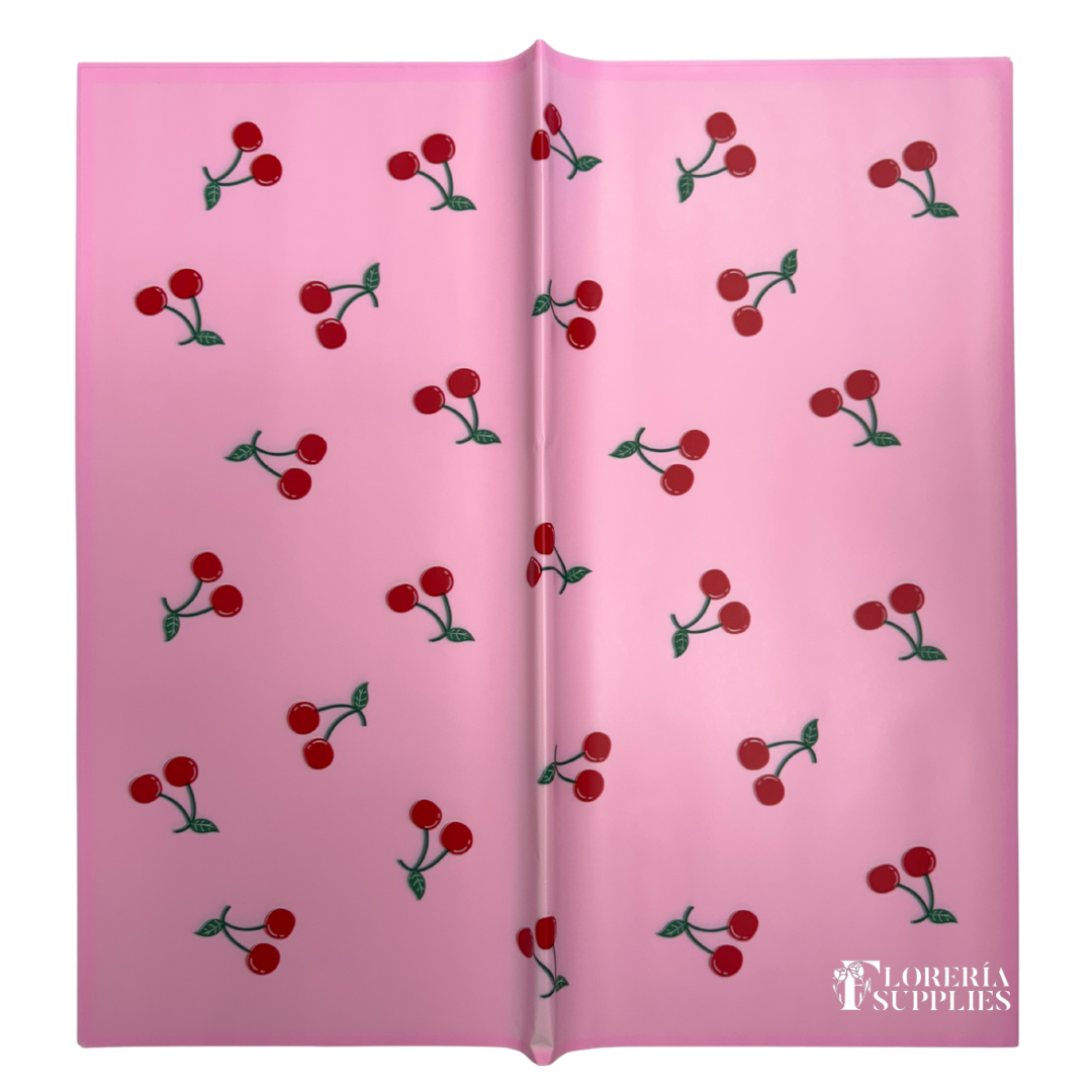 Cherry Print Semi Transparent - Pink