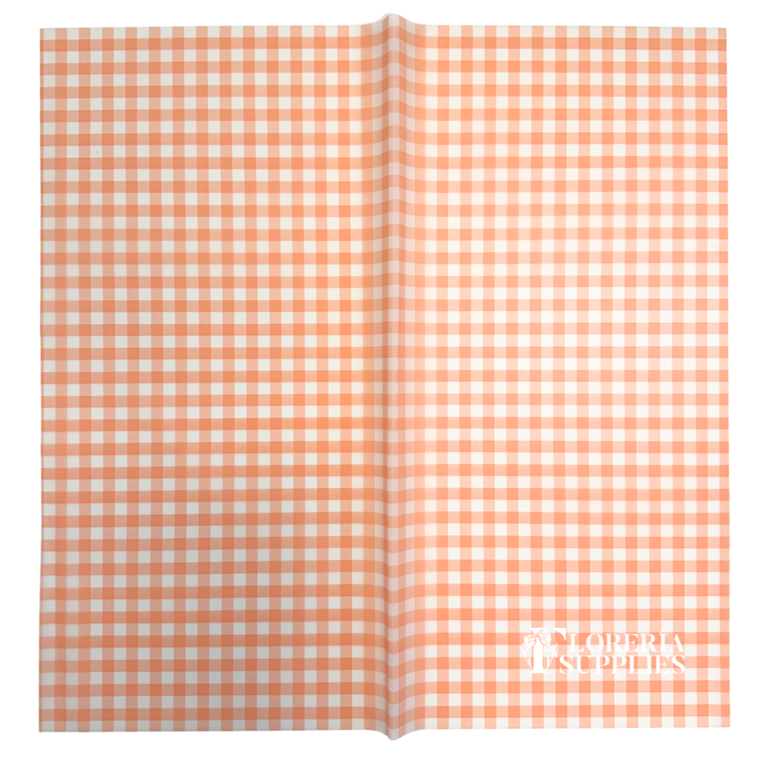 Gingham Print - Peach