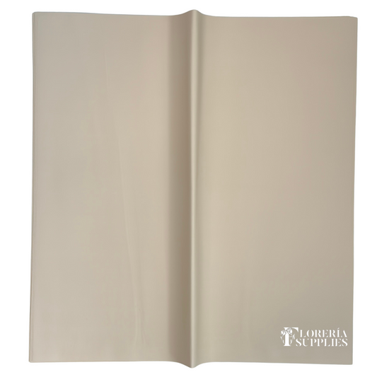 Cream Solid Floral Wrapping Paper