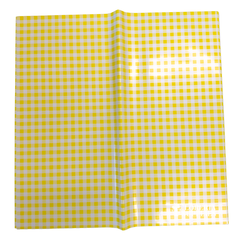 Gingham Solid Yellow Floral Wrapping Paper