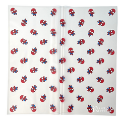 Spiderman Print White Floral Wrapping Paper