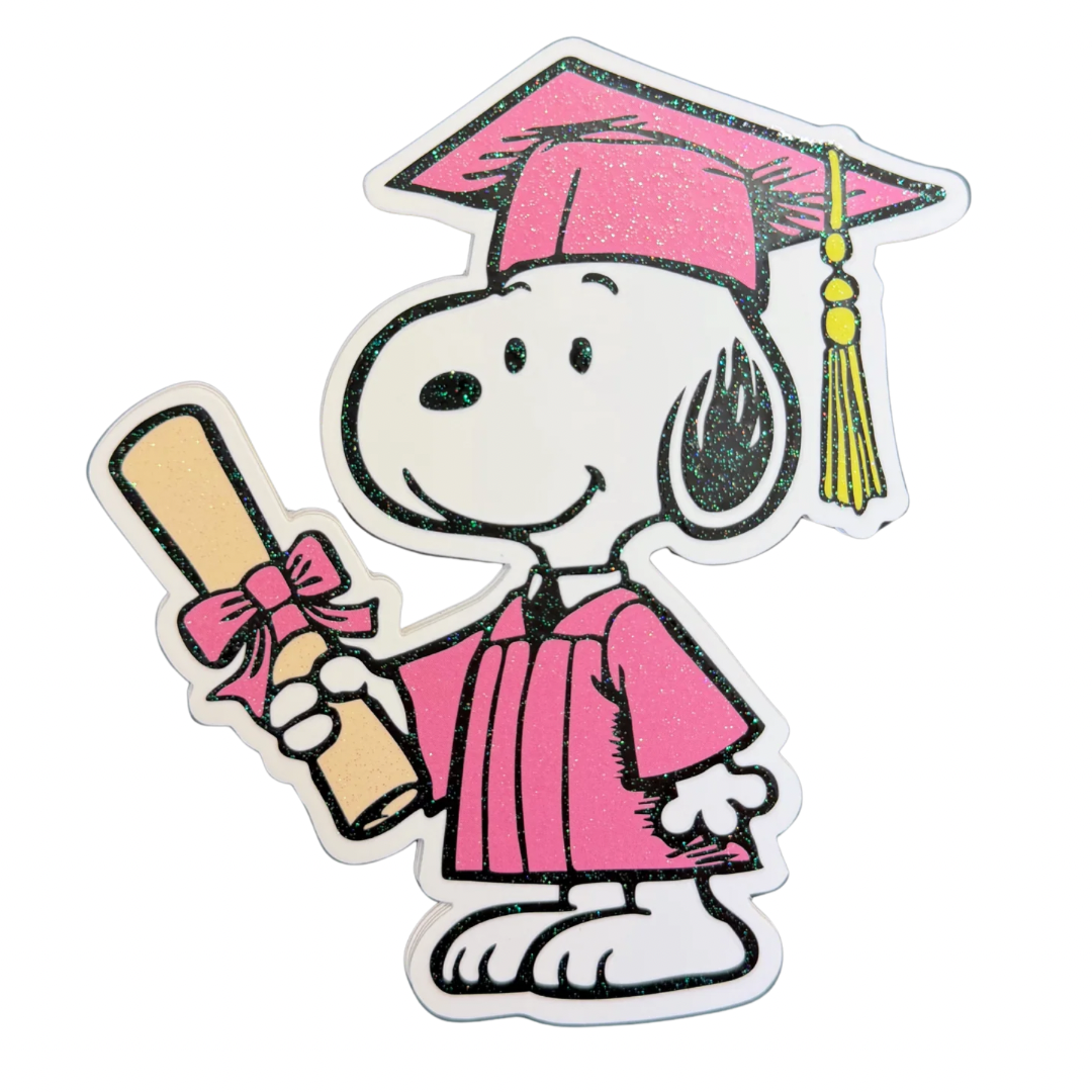 Snoopy Pink Graduation Toppers