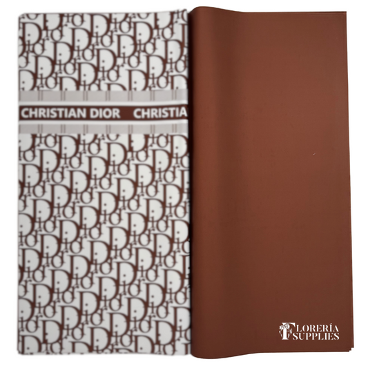 DR Brown Floral Wrapping Paper