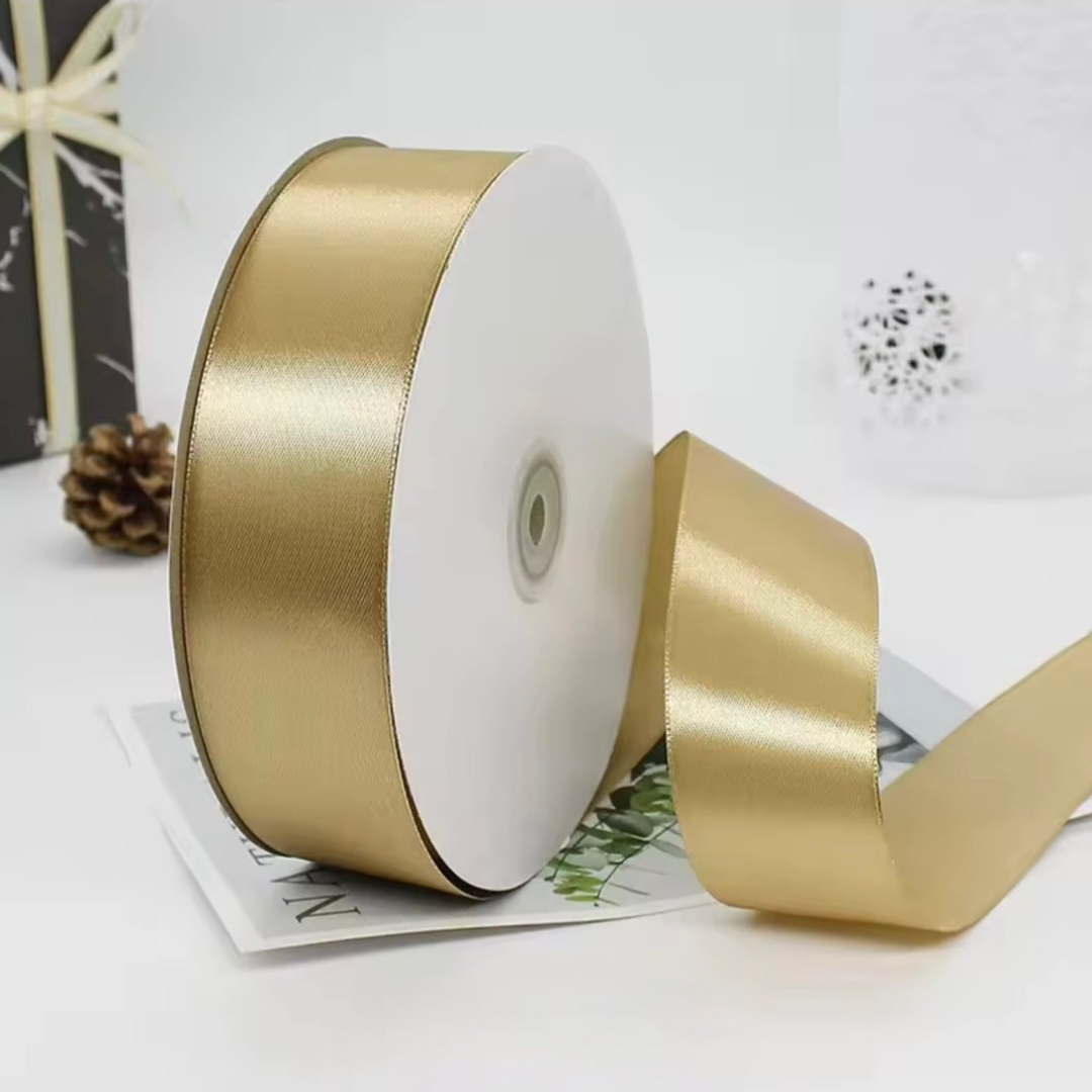 1.5” 100 Yard Single Sided Ribbon - Gold