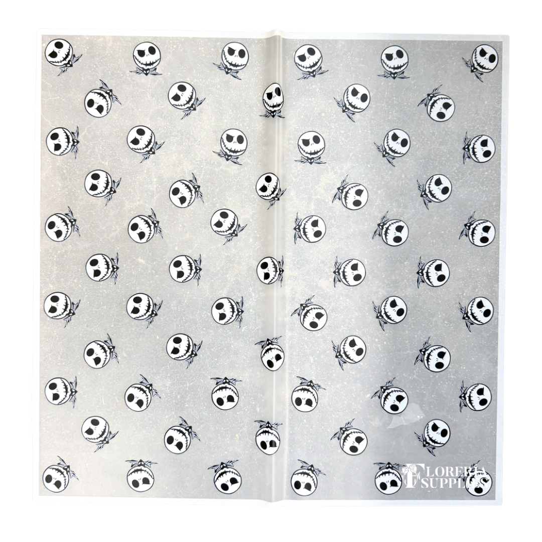 Jack Skellington White Floral Wrapping Paper