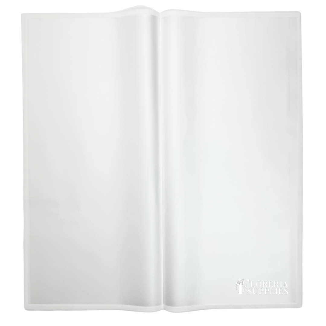 White Frosted Edge Floral Wrapping Paper