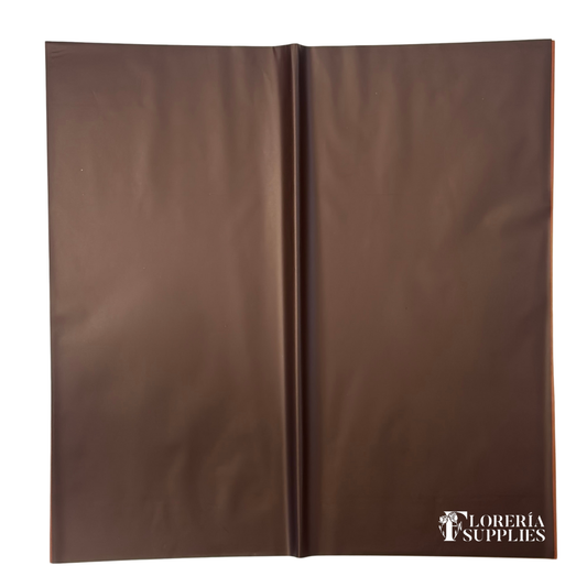 Brown Semi Transparent Floral Wrapping Paper