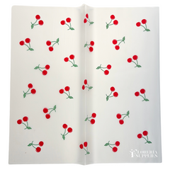 Cherry Print Semi Transparent - White