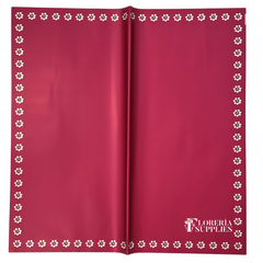 Burgundy Barro Inspired/Flower Edge Floral Wrapping Paper