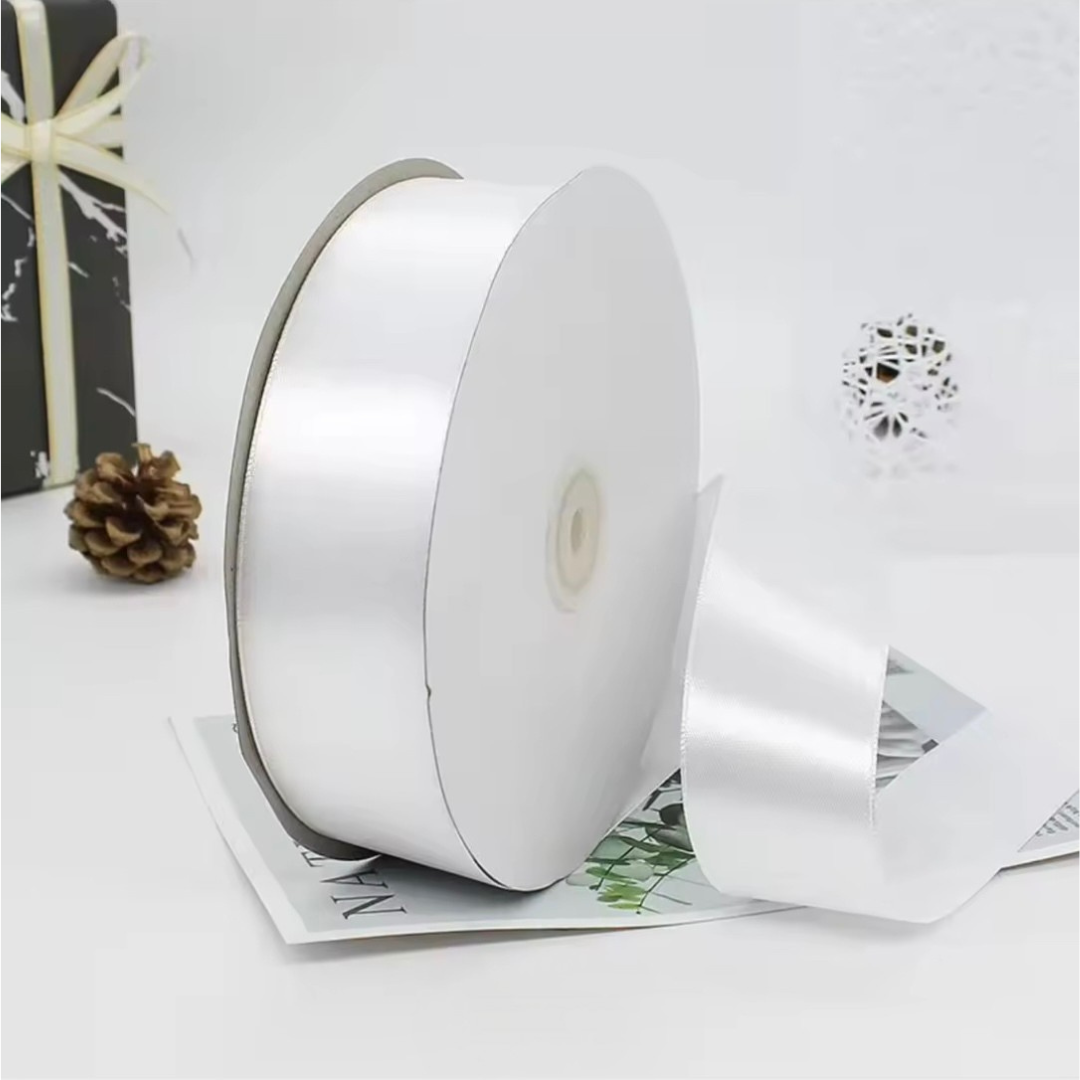 1.5” 100 Yard Single Sided Ribbon - White