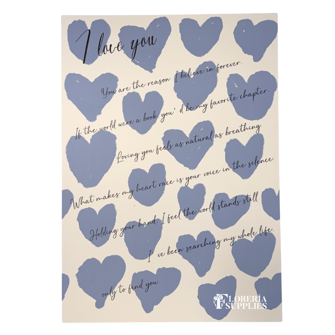 I Love You Accent Sheets - Blue