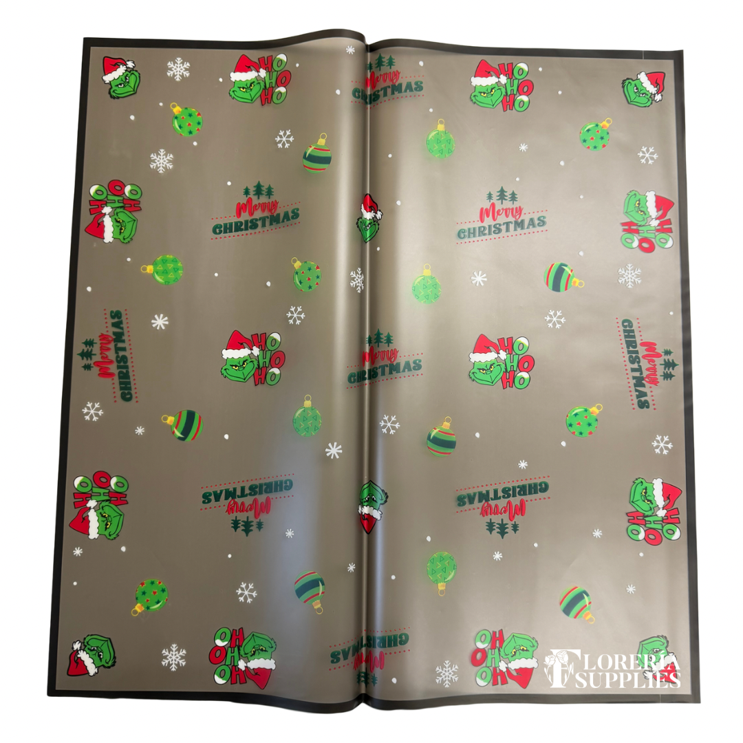 Holiday Black Floral Wrapping Paper