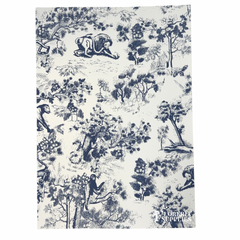 Blue Animal Toile Floral Wrapping Paper