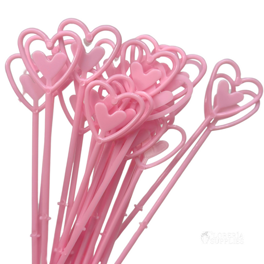 Pink Heart Card Holders - 100 Count