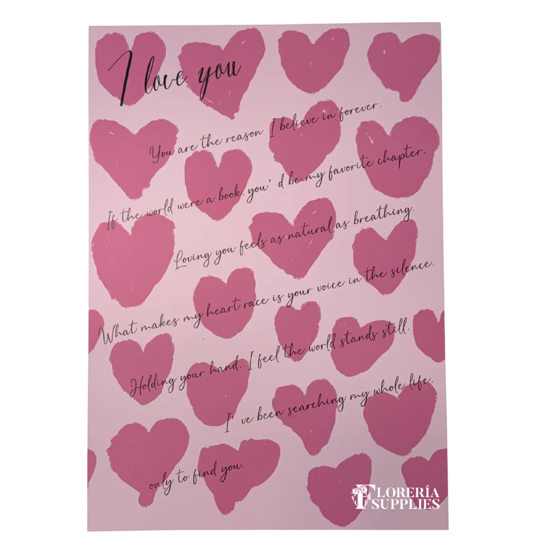 I Love You Accent Sheets - Hot Pink